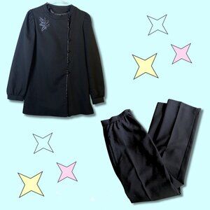 Vintage PK's Kloset Blazer and Pansuit Set with Beaded Accent